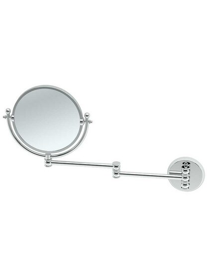 Swing Arm Wall-Mount Mirror - 14 inch Length in Polished Chrome.